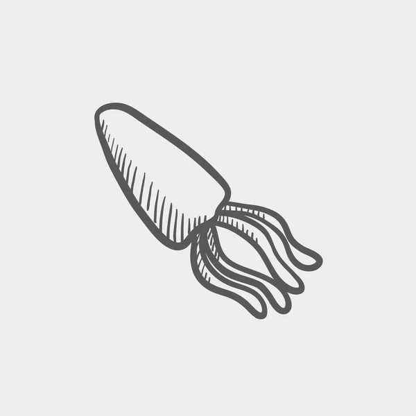 Squid seafood sketch icon — Stock vektor