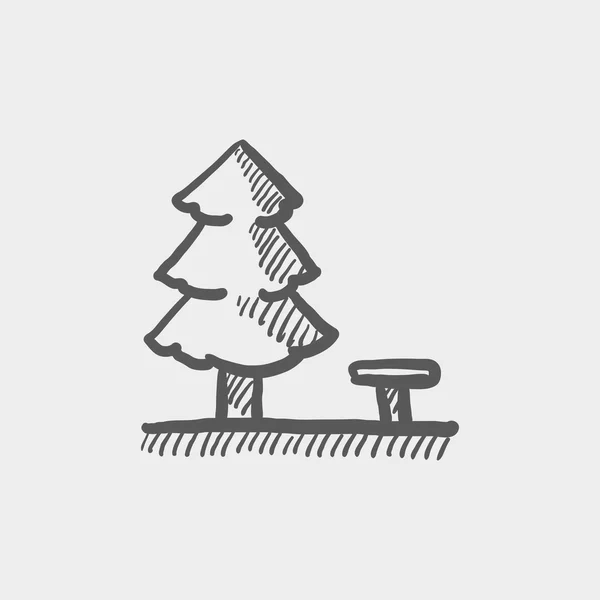 Ícone de esboço de árvore de pinho — Vetor de Stock