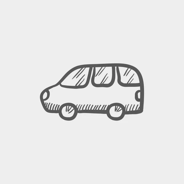 Van transport sketch icon — Stock Vector