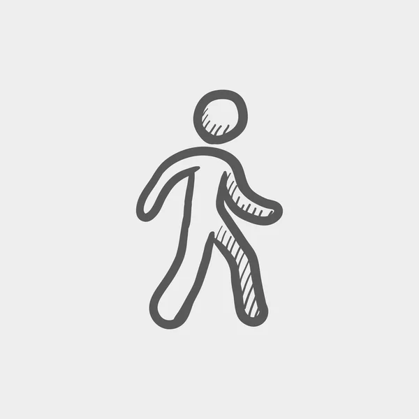 Walking exercise sketch icon — Stock Vector