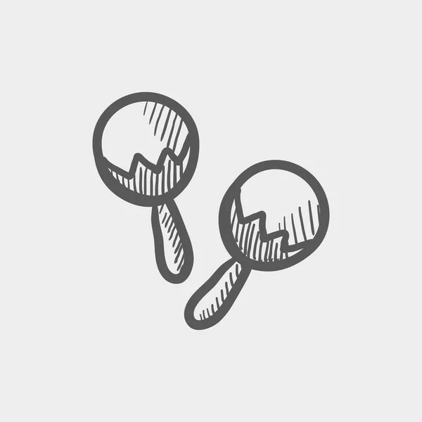 Maracas Sketch-Ikone — Stockvektor