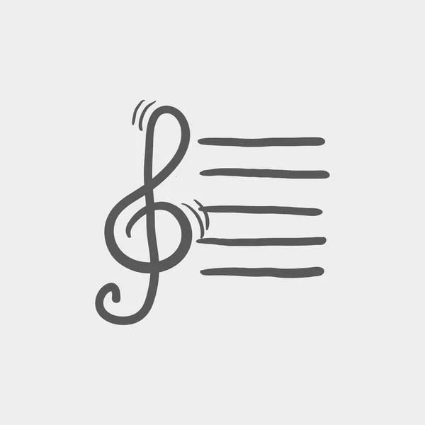 Musiknoteringen skiss ikon — Stock vektor