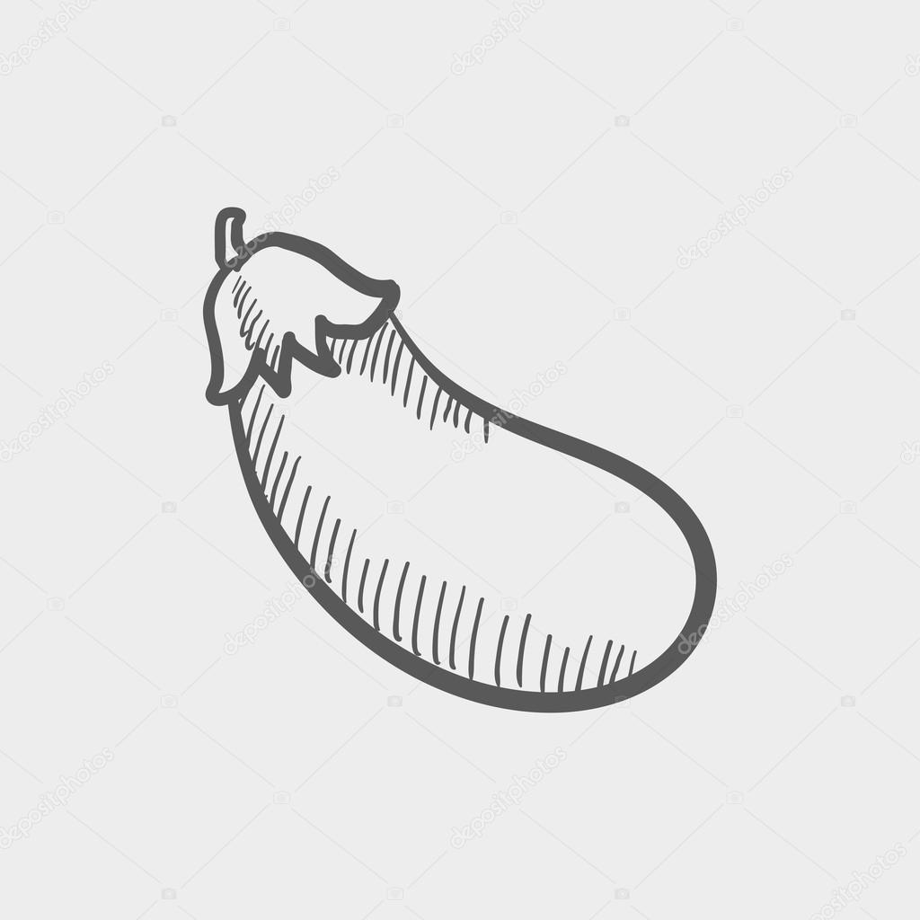 Eggplant sketch icon