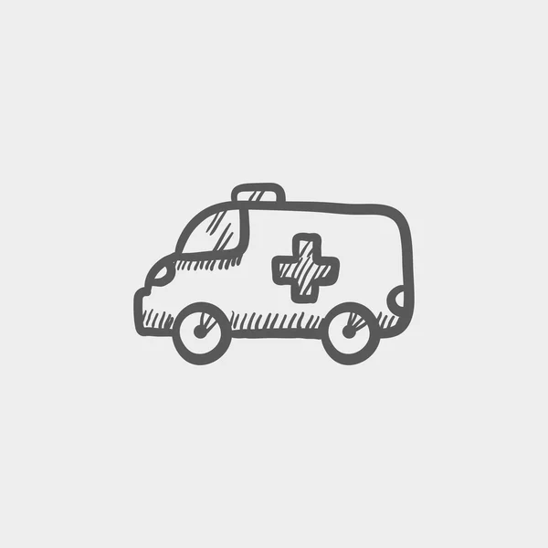 Ambulance auto schets pictogram — Stockvector