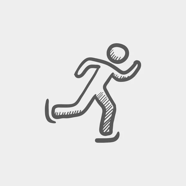 Correndo ícone homem esboço —  Vetores de Stock