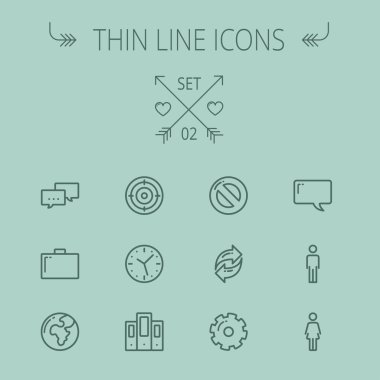 Teknoloji ince çizgi Icon set