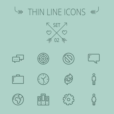 Teknoloji ince çizgi Icon set