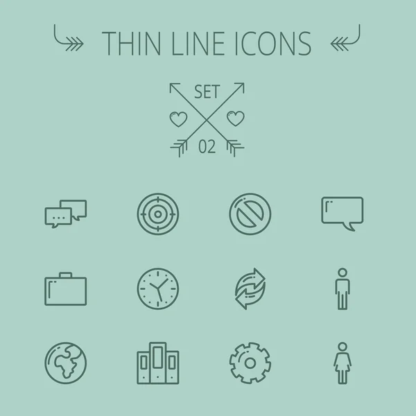 Technologie Thin Line Icon Set — Stockvektor