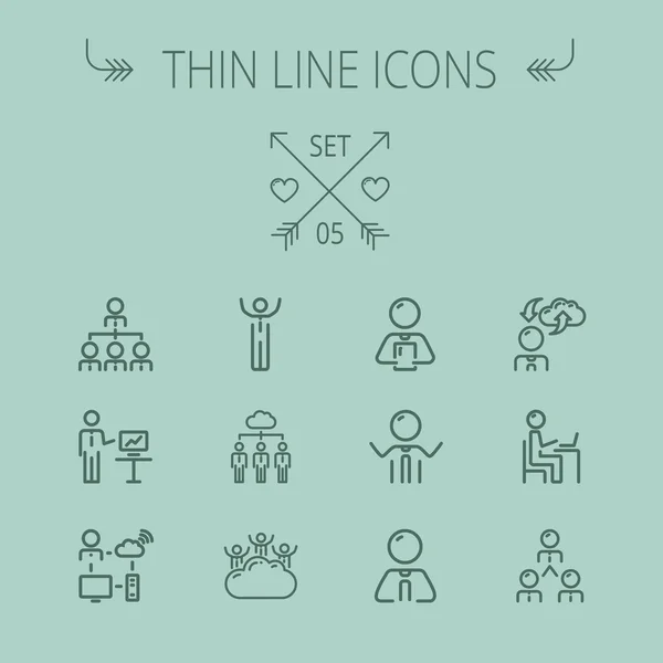 Business thin line icon set — Stock Vector