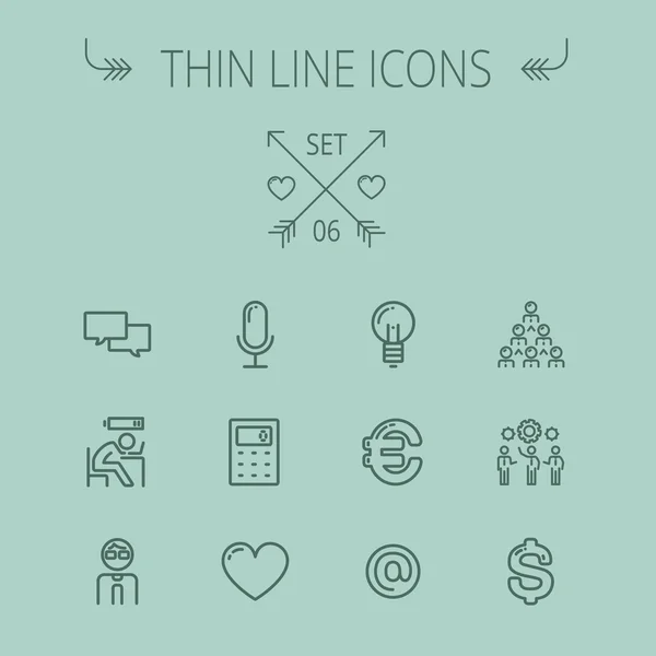 Business thin line icon set — Stock Vector