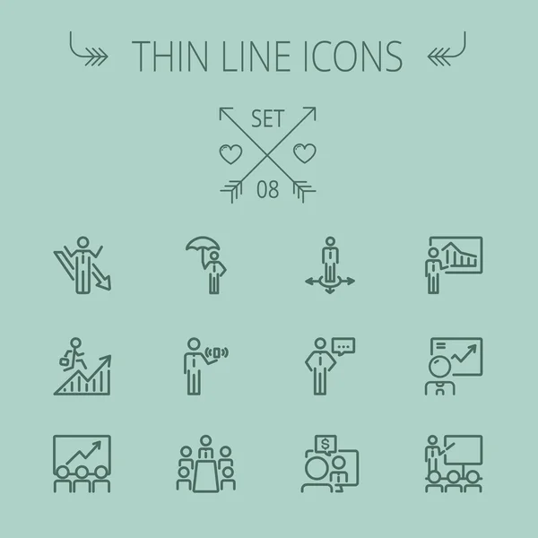 Business thin line icon set — Stock Vector