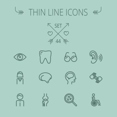 Tıp ince çizgi Icon set