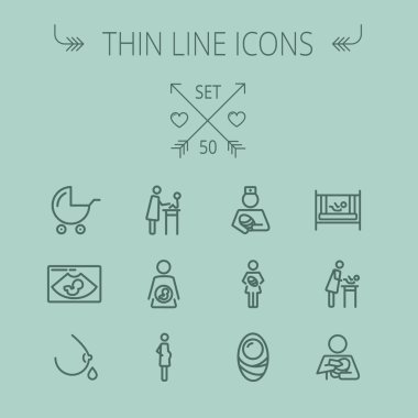 Tıp ince çizgi Icon set