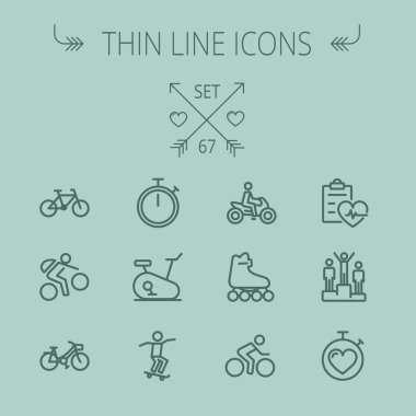 Spor ince çizgi Icon set