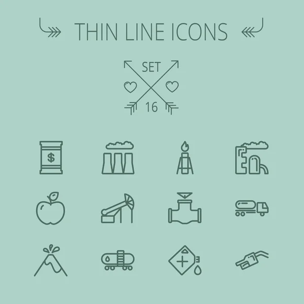 Ecology thin line icon set — Διανυσματικό Αρχείο