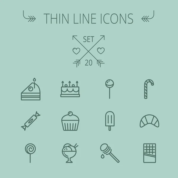 Food thin line icon set — Stock Vector