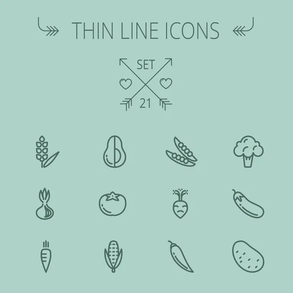 Food thin line icon set — Stock Vector