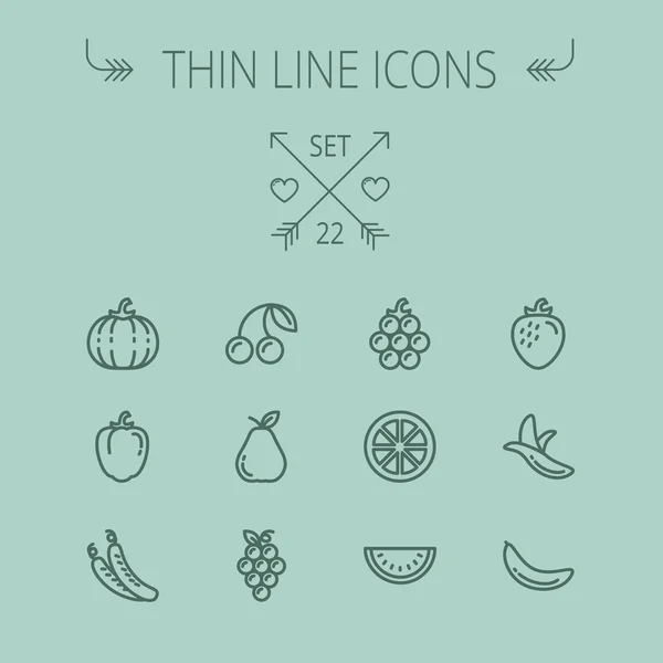 Food thin line icon set — Stock Vector