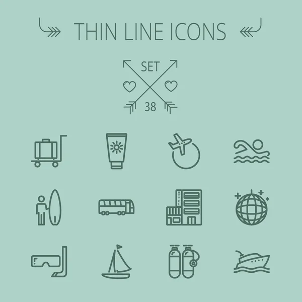 Travel thin line icon set — Stock Vector