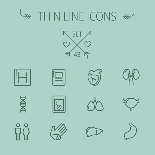 Medicine thin line icon set — Stock Vector