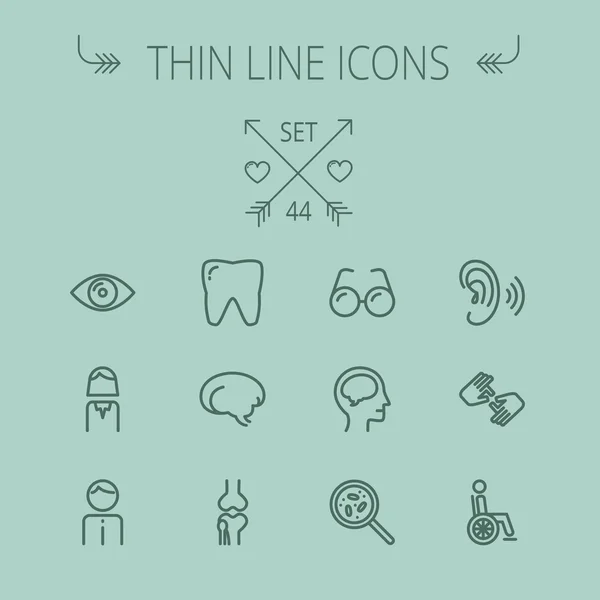 Medicine thin line icon set — Stock Vector