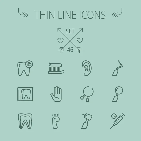 Medicine thin line icon set — Stock Vector