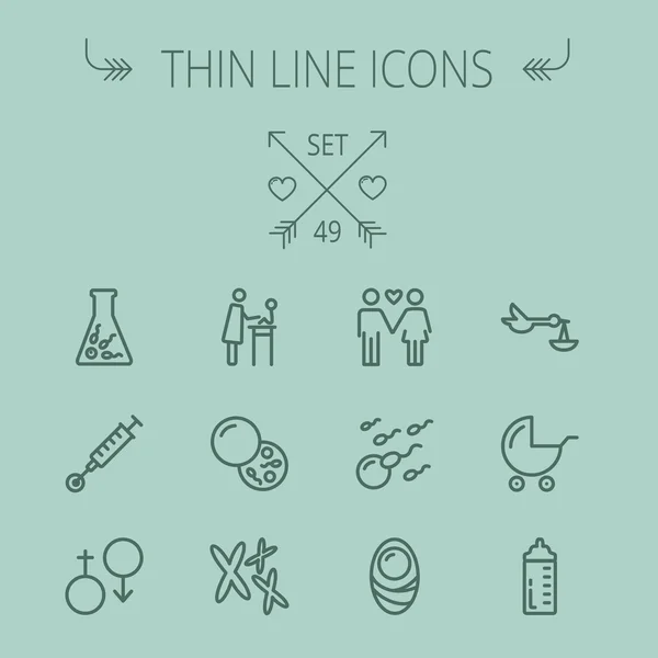 Medicina linha fina conjunto de ícones —  Vetores de Stock