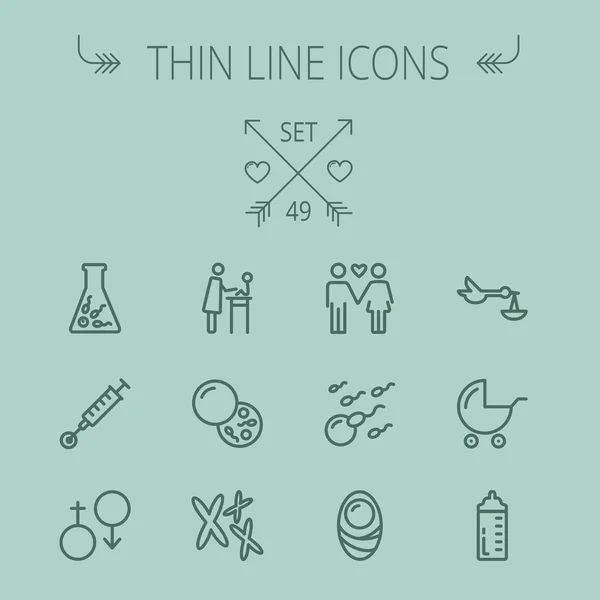 Medicine thin line icon set — Stock Vector