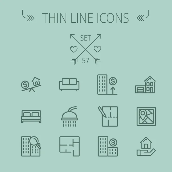 Real Estate thin line icon set — Stock Vector