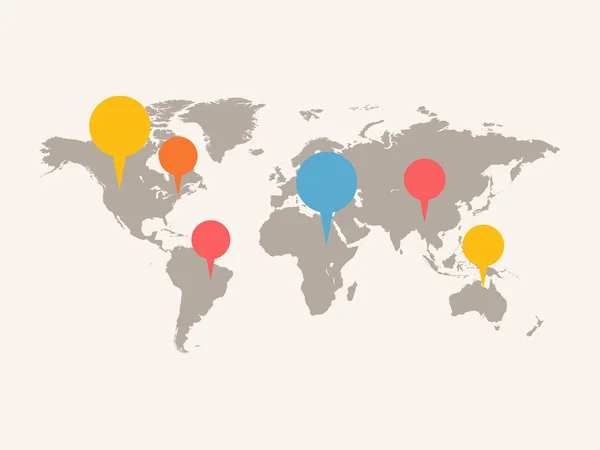 Mapa do mundo com elementos infográficos . — Vetor de Stock