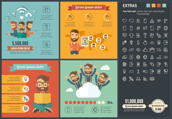 Modèle d'infographie de design plat de mobilité — Image vectorielle