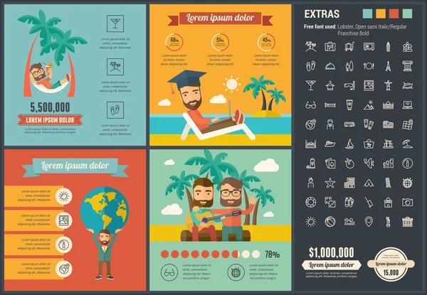 Travel flat design Infographic Template — Stock Vector