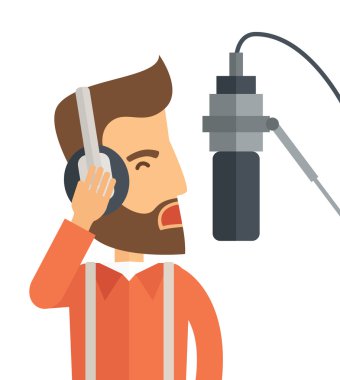 DJ with headphone and microphone