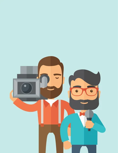 Jourmalist and news reporter. — Stock Vector