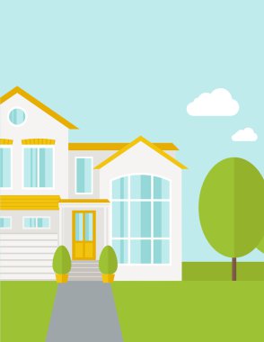 Ağaçlar büyük ev