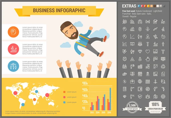 Business flat design Infographic Template — Stock Vector