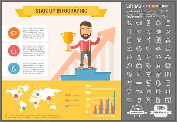 Stomatologia design piatto Infografica Template — Vettoriale Stock