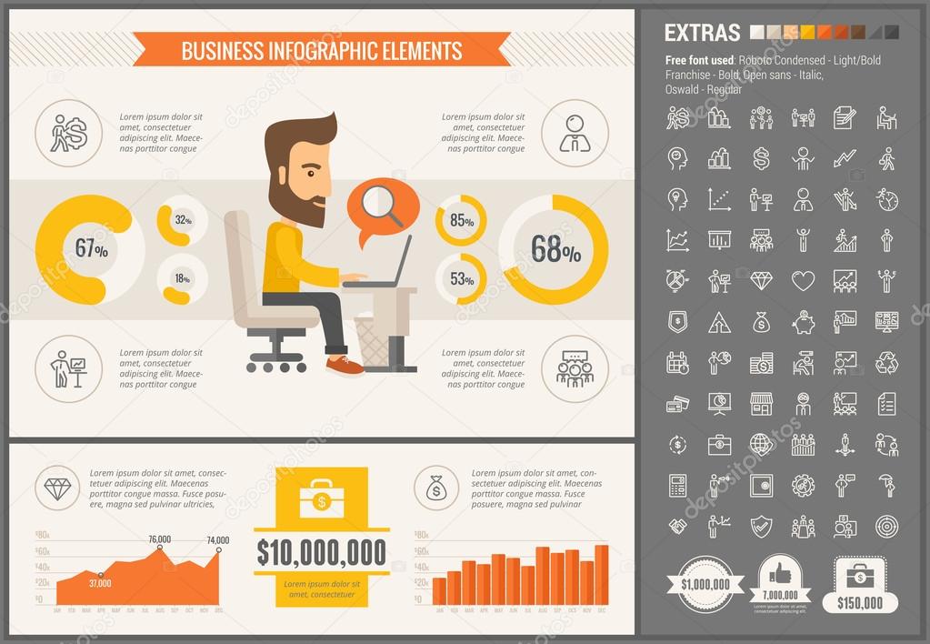 Business flat design Infographic Template