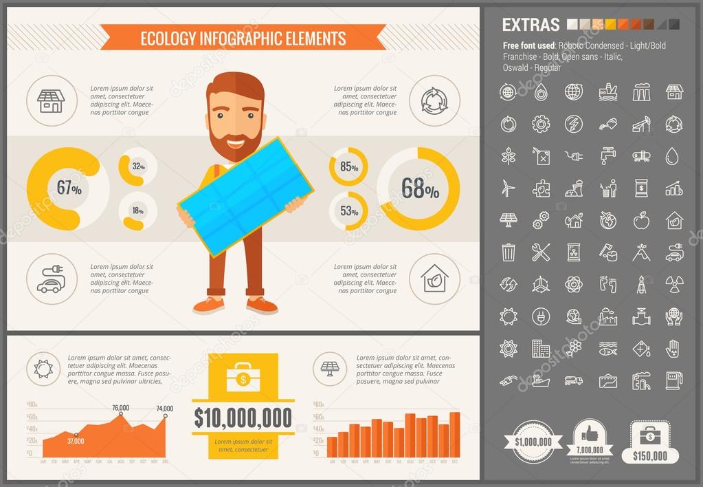 Ecology flat design Infographic Template