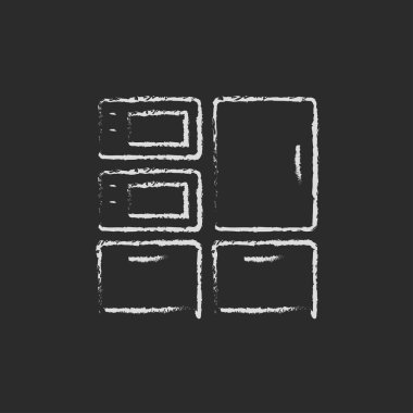 Household appliances icon drawn in chalk.