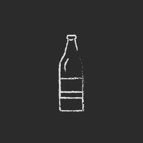 Icono de botella de vidrio dibujado en tiza . — Vector de stock