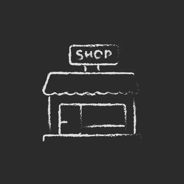 Shop store icon drawn in chalk. — Stockový vektor