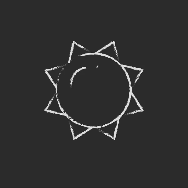 Sun icon drawn in chalk. — Stock Photo, Image