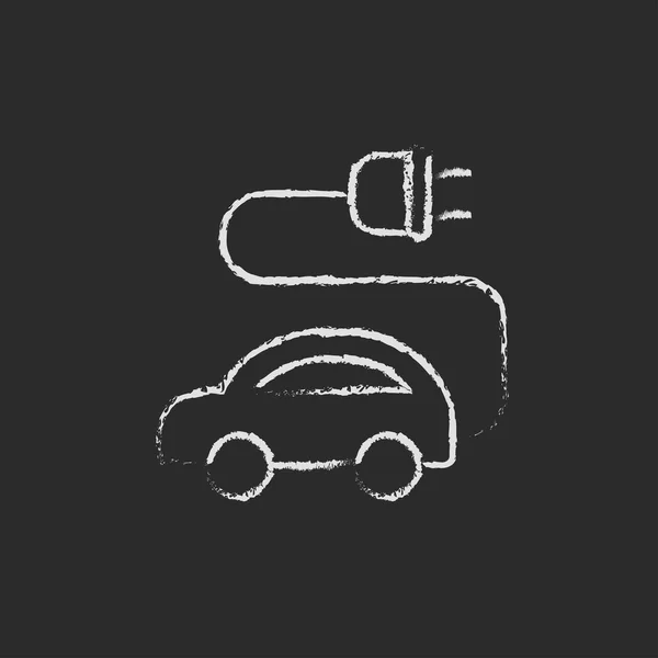 Electric car icon drawn in chalk. — Stock Photo, Image