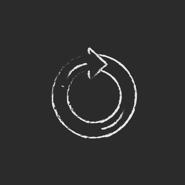 Ícone de seta circular desenhado em giz . — Fotografia de Stock