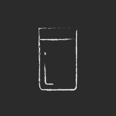 Glass of water icon drawn in chalk.