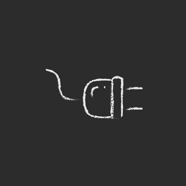 Ícone de plugue desenhado em giz . — Fotografia de Stock