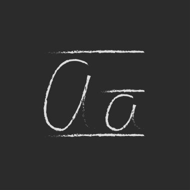 Cursive letter a icon drawn in chalk.