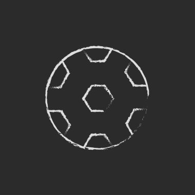 Futbol topu simgesini tebeşirle çizilmiş.