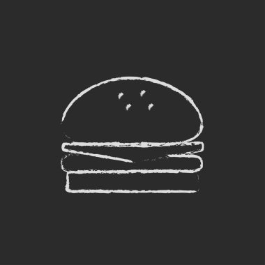 Tebeşirle çizilmiş hamburger simgesi.